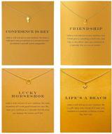 🐘 friendship elephant necklace set unicorn anchor key compass sun graduation necklace with meaning gift card - pack of 4 logo