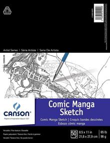 img 1 attached to 🎨 Canson Artist Sketch Pad for Comic Manga, 8.5x11, Fold-Over Cover, 50 Sheets (100510879)
