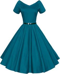 img 1 attached to Oyza9Pe Classic Shirtwaist 👗 Skater Dress for Women's Fashion