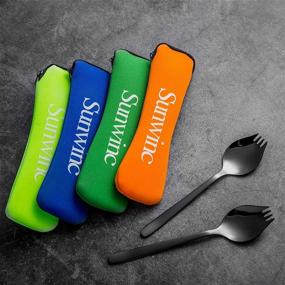 img 1 attached to Sunwinc Silverware Utensils Stainless Lightweight