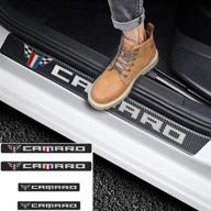 🚘 enhance your camaro's style with rinv 4pcs 4d carbon fiber door sill protectors logo