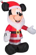 gemmy inflatables 3.5' mickey mouse santa beard disney holiday decor for enhanced seo logo