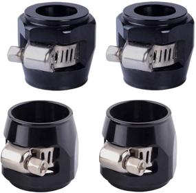 img 4 attached to 6AN Flexible Rubber Hose Clamps - 4Pcs/Pack Black Connectors for 3/8 Fuel Line - Ideal for Fuel, Oil, Diesel, Gas, Air and Water Hose Tube