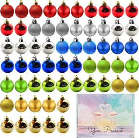 img 4 attached to 🎄 Vibrant and Shatterproof Christmas Ball Ornaments - 60 Pack, 1.57" - Perfect for Xmas Tree Decor, Holiday Parties, and Weddings!