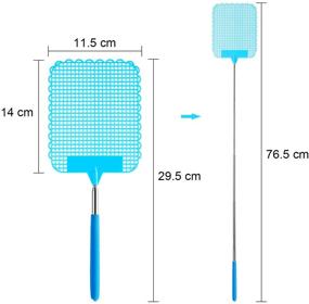 img 3 attached to 🦟 3-Pack of Extendable Fly Swatters - Manual Pest Control with Telescopic Handles (Yellow, Green, Blue)