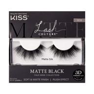 enhance your look with kiss lash couture matte black faux mink collection: soft real mink texture, matte finish, and high impact 3d volume false eyelashes - 1 pair logo