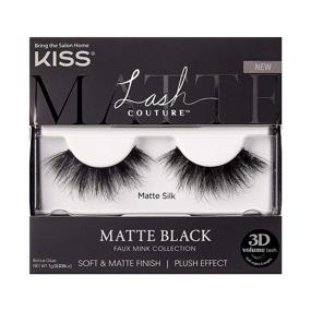 img 4 attached to Enhance Your Look with KISS Lash Couture Matte Black Faux Mink Collection: Soft Real Mink Texture, Matte Finish, and High Impact 3D Volume False Eyelashes - 1 Pair