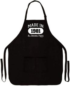 img 2 attached to 👨 Vintage 1981 Apron for Kitchen - 40th Birthday Edition with Two Pockets