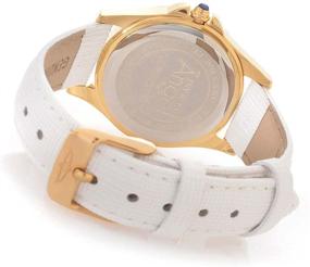 img 2 attached to 🌟 Женские часы Invicta 15149 "Ангел" с золотым корпусом из нержавеющей стали и белым кожаным ремешком