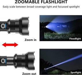 img 2 attached to 🔦 Lylting Rechargeable LED Flashlights - Ultra High Lumens, 90000 Lumens Super Bright Zoomable Waterproof Flashlight Kit with Batteries &amp; 3 Modes, Ideal Handheld Flashlight for Camping and Emergencies