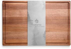 img 4 attached to Befano Large Black Walnut Cutting Board: Reversible with Juice Groove, Perfect for Chopping Meat, Bread, and Charcuterie - 18x12 Inches - Includes Gift Box