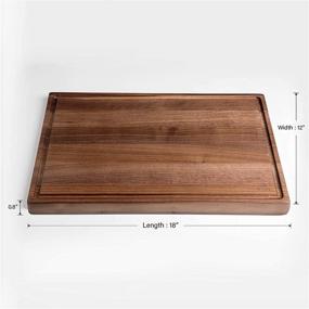 img 3 attached to Befano Large Black Walnut Cutting Board: Reversible with Juice Groove, Perfect for Chopping Meat, Bread, and Charcuterie - 18x12 Inches - Includes Gift Box