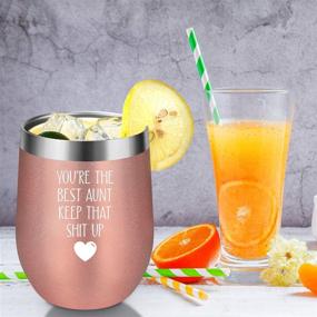 img 2 attached to 🎁 Aunt Gifts from Niece, Nephew: Funny BAE Best Aunt Ever Wine Tumbler & Mug - Perfect Birthday and Christmas Gifts for Aunt – Coolife
