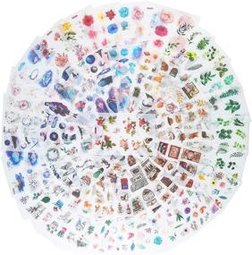 img 4 attached to 🌈 Colorful 48-Sheet Agwut Watercolor Fantasy Scrapbook Washi Paper Stickers Set: Ideal for Junk Journal, Scrapbooking Planner, Notebook, DIY Arts & Crafts