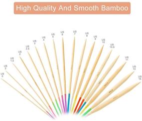 img 2 attached to Vancens 18-Pair Bamboo Knitting Needles Set with Colorful Plastic Tubes - 18 Sizes, 2mm to 10mm, 31.5" Length - Including Small Weaving Tools