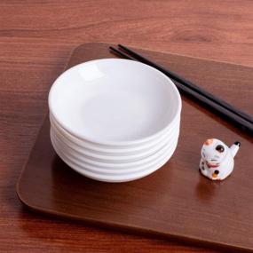 img 1 attached to Delling Ceramic Dipping Set: Elegant 🍽️ White Dishes for the Perfect Dining Experience