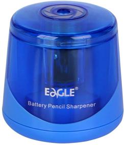 img 4 attached to 🔋 Battery Operated Electric Pencil Sharpener by Eagle - Blue, Double Blade Design, Large Shaving Holder
