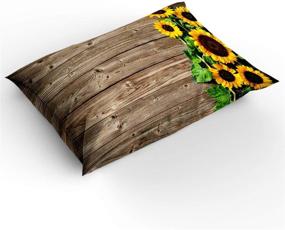 img 3 attached to Rustic Wood Sunflowers 3 Piece Bedding Set - Queen Size Duvet Quilt Cover with 2 Pillow Cases, Ideal for Children, Teens, and Adults