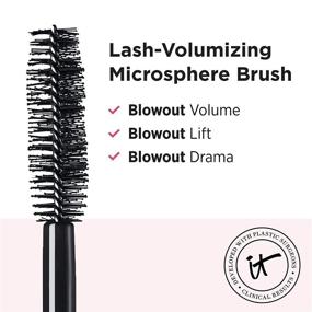 img 1 attached to 💨 IT Cosmetics Lash Blowout Тушь для ресниц: Поднимает, увеличивает объем и разделяет ресницы с помощью уникального аппликатора от Drybar - Содержит биотин для шикарных ресниц - 0,24 жидк. унций