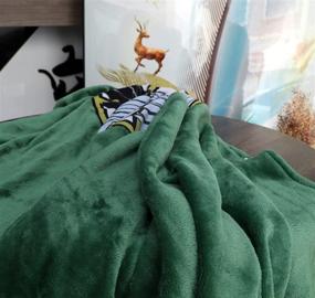 img 1 attached to 🍃 Cozy Anime Throw Blanket Flannel Fleece - Cosplay Hooded Cloak & Shawl Wrap in Green (47''X 65'')