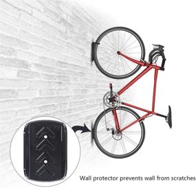 img 2 attached to 🚲 Dirza Bike Wall Mount Rack - Vertical Bike Storage with Tire Tray for Indoor Garage Shed - Easy Installation - Ideal for Hanging Road, Mountain, Hybrid Bikes - Includes Screws - 1 Pack