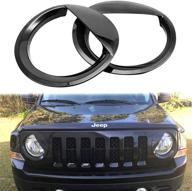 🚗 jeep patriot 2011-2017 angry bird style headlight bezels - black abs trim cover logo