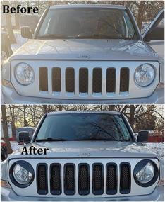 img 1 attached to 🚗 Jeep Patriot 2011-2017 Angry Bird Style Headlight Bezels - Black ABS Trim Cover