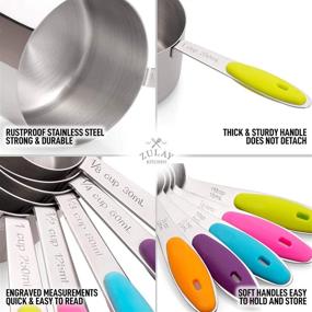 img 1 attached to 🥄 Zulay 10-Piece Multicolored Stainless Steel Measuring Cups and Spoons Set - Complete Set for Baking, Cooking, and More