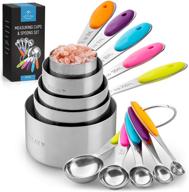 🥄 zulay 10-piece multicolored stainless steel measuring cups and spoons set - complete set for baking, cooking, and more логотип