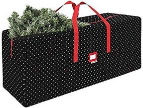 img 3 attached to 🎄 CLOZZERS 7.5ft Christmas Tree Storage Bag - 48 x 15 x 20” Size, Heavy Duty, Dust Protection, Water Resistant, Durable Zipper Closure & Sturdy Handles, Black Tree Print
