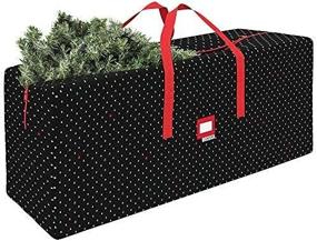 img 4 attached to 🎄 CLOZZERS 7.5ft Christmas Tree Storage Bag - 48 x 15 x 20” Size, Heavy Duty, Dust Protection, Water Resistant, Durable Zipper Closure & Sturdy Handles, Black Tree Print
