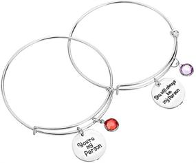 img 4 attached to 👯 Mainbead You're My Person Bracelet: 2 Pack Crystal Pendant Pinky Promise Charm Bracelets – Best Friend Birthday Gift