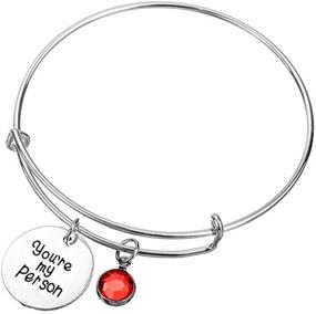 img 3 attached to 👯 Mainbead You're My Person Bracelet: 2 Pack Crystal Pendant Pinky Promise Charm Bracelets – Best Friend Birthday Gift