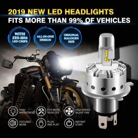 img 3 attached to 🏍️ 2019 Обновленные лампы для мотоцикла Powerty H4/9003 LED - супер яркие 50 Вт 12000 Лм 6000К Hi/Lo луч конверсионный комплект - всё в одном дизайне ксеноново-белого цвета - 3 года гарантии - одиночная упаковка