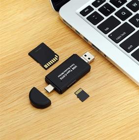 img 2 attached to 📱 Portable 3-in-1 USB Card Reader with Micro USB, Type C, OTG Function for PC, Laptop, Smartphones, and Tablets - SD/TF Card Adapter for Enhanced Memory Access