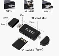 📱 portable 3-in-1 usb card reader with micro usb, type c, otg function for pc, laptop, smartphones, and tablets - sd/tf card adapter for enhanced memory access logo