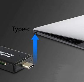 img 1 attached to 📱 Portable 3-in-1 USB Card Reader with Micro USB, Type C, OTG Function for PC, Laptop, Smartphones, and Tablets - SD/TF Card Adapter for Enhanced Memory Access