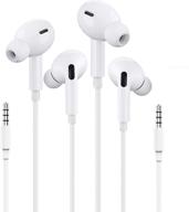 🎧 samsung/apple earbuds (2 pack): white wired headset with mic, volume control, and call answer for iphone, samsung, ipad, android, and more [mfi certified] logo