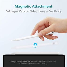 img 1 attached to 🖊️ ESR Digital Pencil for iPad, Active Stylus with Tilt Sensitivity, Magnetic Attachment, Palm Rejection, Compatible with iPad Pro 2018/2020/2021, iPad 8/7/6, Air 4/3, Mini 5 – White