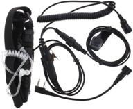 🎙️ kenmax military police fbi throat mic microphone with covert acoustic tube earpiece headset and finger ptt for 2-pin kenwood tk-208 wouxun kg-uvd1p puxing px-888 k px-777 baofeng uv-5r logo