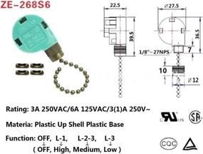 img 1 attached to 🔧 Hyamass 2pcs Bronze Ceiling Fan Switch 3 Speed 4 Wire Zing Ear ZE-268S6 Pull Chain Switch Control Replacement - Ideal for Ceiling Fans, Wall Lamps, and Cabinet Light