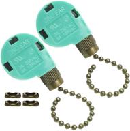 🔧 hyamass 2pcs bronze ceiling fan switch 3 speed 4 wire zing ear ze-268s6 pull chain switch control replacement - ideal for ceiling fans, wall lamps, and cabinet light логотип