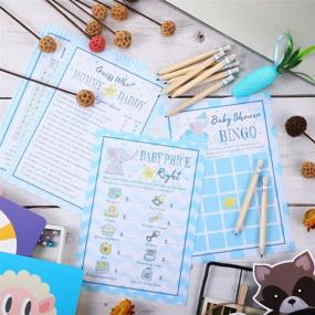 img 1 attached to 🐘 Fun-filled Blue Elephant Theme Baby Shower Games Cards Pack for Boys - 250 Cards and 5 Exciting Games with 20 Matching Pencils for Memorable Baby Shower Decorations and Party Supplies