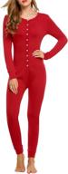 👚 hotouch women's long sleeve onesie pajamas | adult union suit thermal underwear | one piece bodysuit sleepwear | sizes s-xxl logo