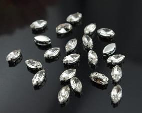img 1 attached to 5X10Mm Crystal Navettes Marquis Rhinestones Sewing