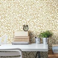 🐆 metallic gold leopard peel and stick wallpaper - roommates rmk10700wp логотип