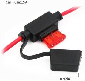 img 2 attached to 🔌 12FT 12V Car Cigarette Lighter Socket Extension Cord with Alligator Clips - Powerful and Convenient Battery Clip-on Extension Cable (15A Fuse)