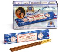 🌸 premium satya sai baba nag champa agarbatti: pack of 12 incense sticks boxes, 15gms each - enhance relaxation, meditation, positivity, and peace with fine quality incense sticks логотип