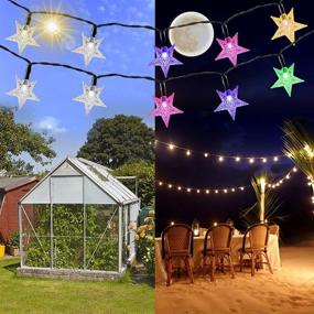 img 2 attached to 🌟 Outdoor Solar Star String Lights, 40FT 100 LED Christmas Lights with 8 Lighting Modes, IP65 Waterproof Fairy Lights for Patio Garden Yard Xmas Wedding Party - Solar Battery Powered Decorations