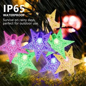 img 3 attached to 🌟 Outdoor Solar Star String Lights, 40FT 100 LED Christmas Lights with 8 Lighting Modes, IP65 Waterproof Fairy Lights for Patio Garden Yard Xmas Wedding Party - Solar Battery Powered Decorations